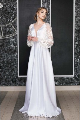 Купить свадебное платье с кружевными рукавами Iliana MS-1057 в интернет-магазине Shopdress