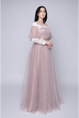 Evening Dress with puffy sleeves Mireille DM-1091