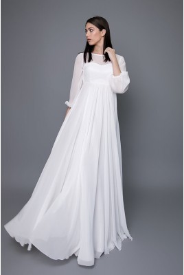 Свадебное шифоновое платье с рукавами Arsenia MS-1051