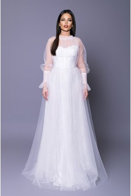 Купить свадебное платье с прозрачными рукавами Michele MS-1083 в интернет-магазине Shop Dress