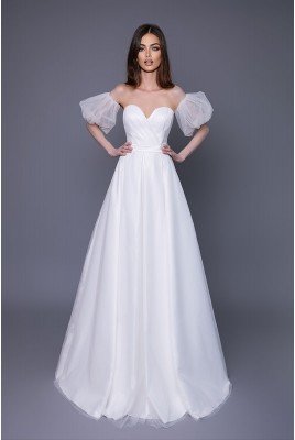 Buy a wedding dress with removable puffy sleeves Mariana MS-1088 in Shop Dress online store