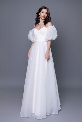 Kira MS-1106 Wedding Puffy Dress with removable sleeves