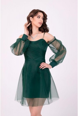 Cocktail dress with tulle sleeves Cassandra DM-1152