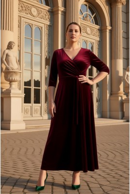 Вечернее бархатное платье с рукавами Melina DM-1231