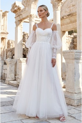 Skylar MS-1255 Lace and Sparkle Wedding Dress